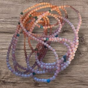 Jay King Necklace 100” Long Angel Skin Coral & Turquoise Beads Endless No Clasp